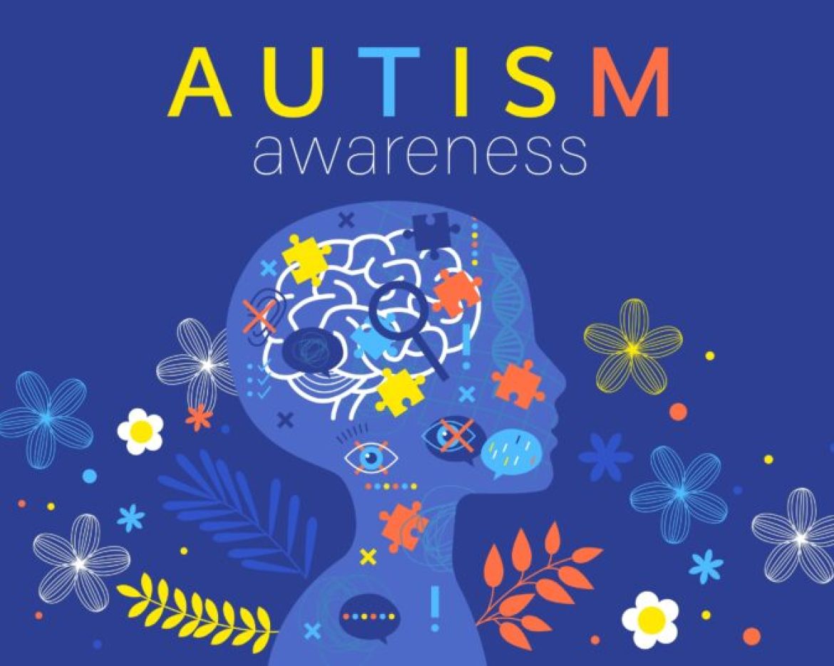 World,Autism,Awareness,Day.,Colorful,Puzzles,With,Flowers,And,Leaves